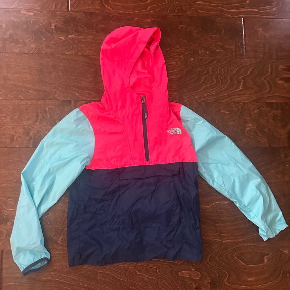 The North Face Red and Blue Hooded Jacket
